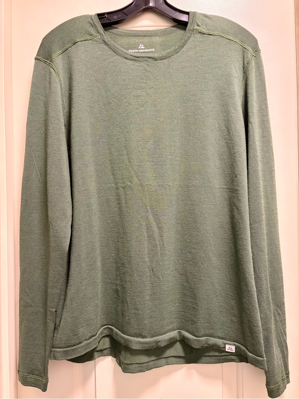 Danish Endurance Merino Wool Baselayer Top – Olive Green – Men’s Size L